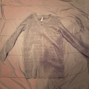 Gray zip up cardigan